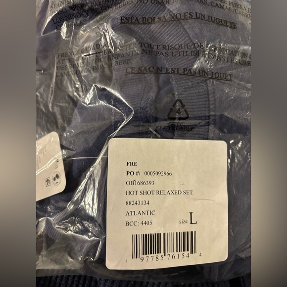 Free People Hot Shot Sleeveless Top & Pull On Pants LARGE. Color Atlantic. NWT. - Picture 6 of 7